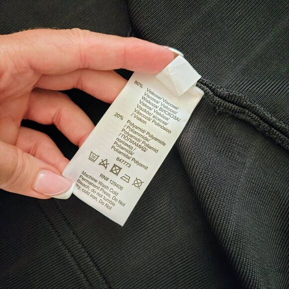 Venus Black Bandage Bodycon V Neck Shiny Reptile Accent Full Zip Sexy Dress - Picture 8 of 9